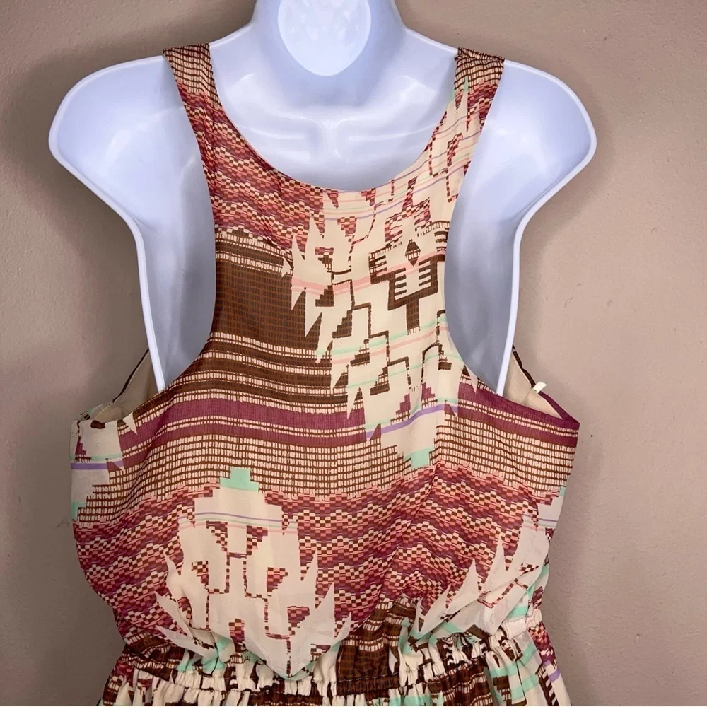 Juniors XL Forever 21 Maxi Dress Sleeveless Boho Southwest Western Lined Orange